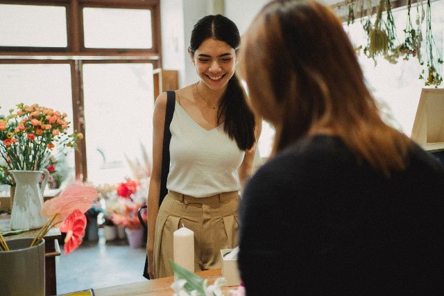 Smiling customer at a retail store